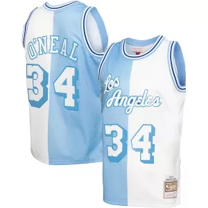 Attraente Classico Magnifico Shaquille O'Neal Los Angeles Lakers Hardwood Classics 1996/97 Split Swingman Jersey Powder Blue/White per i Fan Veri