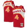 Attraente Fascinante Spud Webb Atlanta Hawks Hardwood Classics Swingman Jersey Red per i Fan Veri