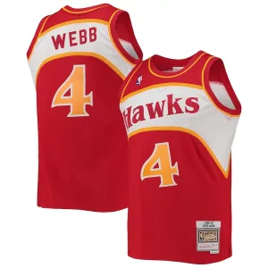 Attraente Fascinante Spud Webb Atlanta Hawks Hardwood Classics Swingman Jersey Red per i Fan Veri