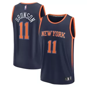 Attraente Prestigioso Jalen Brunson New York Knicks Fast Break Replica Player Jersey Statement Edition Navy per i Fan Veri
