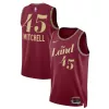 Bellissimo Donovan Mitchell Cleveland Cavaliers Nike Unisex 2023/24 Swingman Jersey Wine City Edition per i Fan Veri