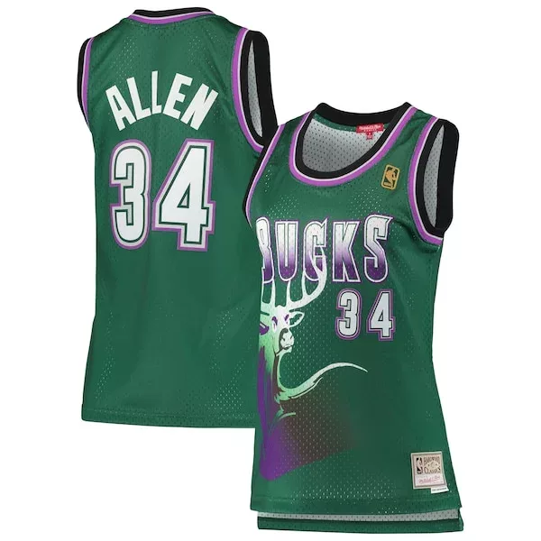 Ottimo Cool Trendy Ray Allen Milwaukee Bucks Women's 1996/97 Hardwood Classics Swingman Jersey Green per i Fan Veri