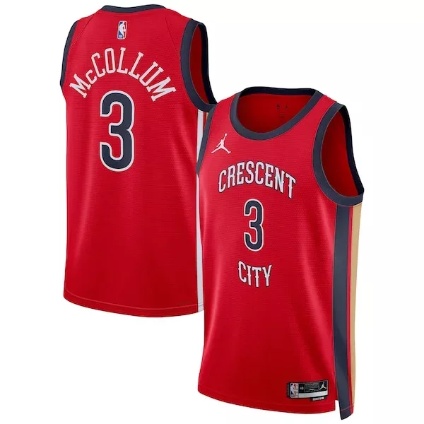 Bellissimo Meraviglioso CJ McCollum New Orleans Pelicans Jordan Brand Unisex Swingman Jersey Statement Edition Red per i Fan Veri