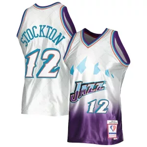 Bellissimo Moderno John Stockton Utah Jazz 1996/97 Hardwood Classics 75th Anniversary Swingman Jersey Platinum per i Fan Veri