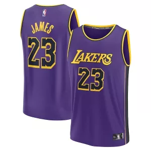 Bellissimo Moderno LeBron James Los Angeles Lakers Youth Fast Break Replica Player Jersey Statement Edition Purple per i Fan Veri