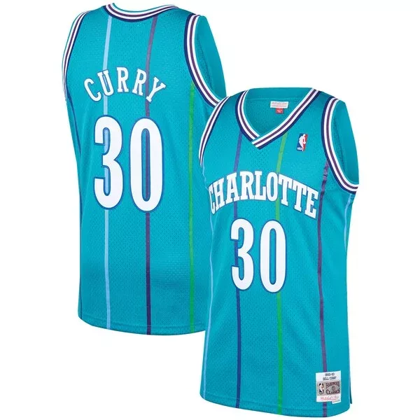 Carino Dell Curry Charlotte Hornets 1992/93 Hardwood Classics Swingman Jersey Teal per i Fan Veri