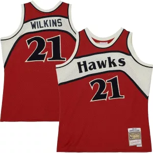 Carino Dominique Wilkins Atlanta Hawks 1986/87 Hardwood Classics Off Court Swingman Jersey Red per i Fan Veri