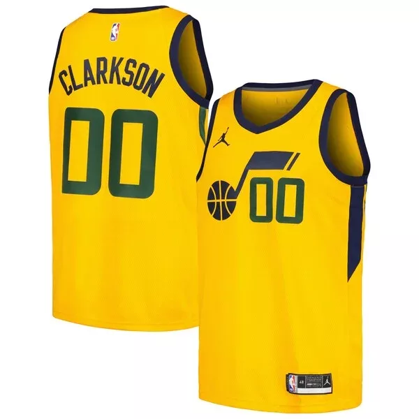 Carino Jordan Clarkson Utah Jazz Jordan Brand Swingman Player Jersey Statement Edition Yellow per i Fan Veri