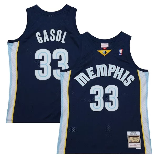 Carino Marc Gasol Memphis Grizzlies 2008/09 Hardwood Classics Swingman Throwback Jersey Navy per i Fan Veri