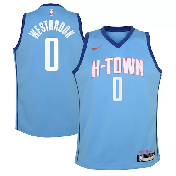 Carino Russell Westbrook Houston Rockets Nike Youth 2020/21 Swingman Jersey Blue City Edition per i Fan Veri