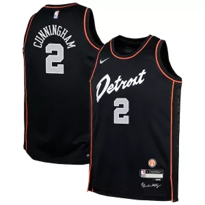 Classico Cade Cunningham Detroit Pistons Nike Youth Swingman Replica Jersey City Edition Black per i Fan Veri