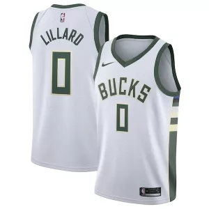 Classico Fascinante Carino Damian Lillard Milwaukee Bucks Nike Unisex Swingman Player Jersey Association Edition White per i Fan Veri