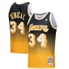 Classico Shaquille O'Neal Los Angeles Lakers 1996/97 Hardwood Classics Fadeaway Swingman Player Jersey Gold/Black per i Fan Veri