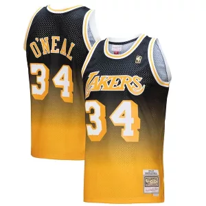 Classico Shaquille O'Neal Los Angeles Lakers 1996/97 Hardwood Classics Fadeaway Swingman Player Jersey Gold/Black per i Fan Veri
