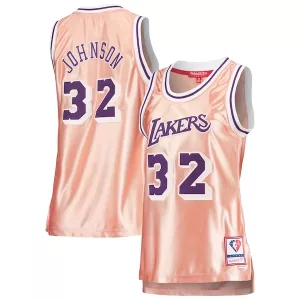 Comodo Classico Sofisticato Magic Johnson Los Angeles Lakers Women's 75th Anniversary Rose Gold 1984 Swingman Jersey Pink per i Fan Veri