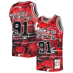 Comodo Dennis Rodman Chicago Bulls 1997/98 Hardwood Classics Lunar New Year Swingman Jersey Red per i Fan Veri