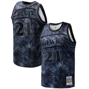 Comodo Dominique Wilkins Atlanta Hawks Hardwood Classics 1986/87 Tie Dye Swingman Jersey Black per i Fan Veri