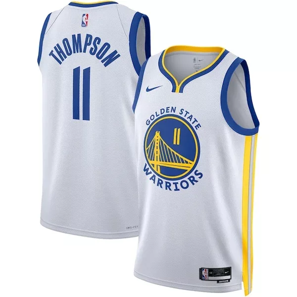 Comodo Klay Thompson Golden State Warriors Nike Unisex Swingman Jersey Association Edition White/Royal per i Fan Veri