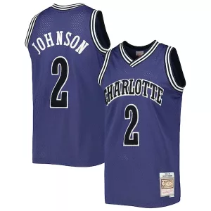 Comodo Larry Johnson Charlotte Hornets 1994/95 Hardwood Classics Off Court Swingman Jersey Purple per i Fan Veri