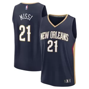 Comodo Yves Missi New Orleans Pelicans Youth 2024 NBA Draft Fast Break Player Jersey Icon Edition Navy per i Fan Veri