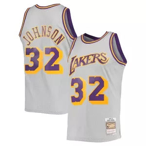 Cool Classico Trendy Magic Johnson Los Angeles Lakers 1984 85 Hardwood Classics Reload 2.0 Throwback Swingman Jersey Gray per i Fan Veri