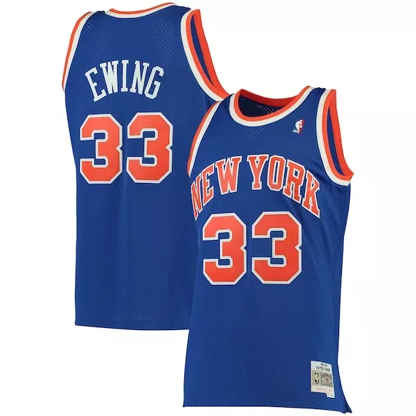 Cool Patrick Ewing New York Knicks 1991/92 Big & Tall Hardwood Classics Swingman Jersey Blue per i Fan Veri