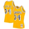 Cool Robusto Meraviglioso Shaquille O'Neal Los Angeles Lakers 1996 97 Hardwood Classics NBA 75th Anniversary Diamond Swingman Jersey Gold per i Fan Veri