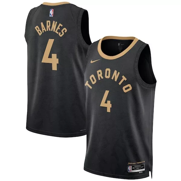 Delizioso Attraente Scottie Barnes Toronto Raptors Nike Unisex 2022/23 Swingman Jersey City Edition Black per i Fan Veri