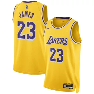 Delizioso LeBron James Los Angeles Lakers Nike Unisex Swingman Jersey Association Edition Gold per i Fan Veri