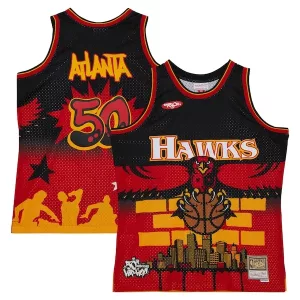 Delizioso Meraviglioso Eccezionale Atlanta Hawks x Tats Cru Hardwood Classics Fashion Jersey Black per i Fan Veri