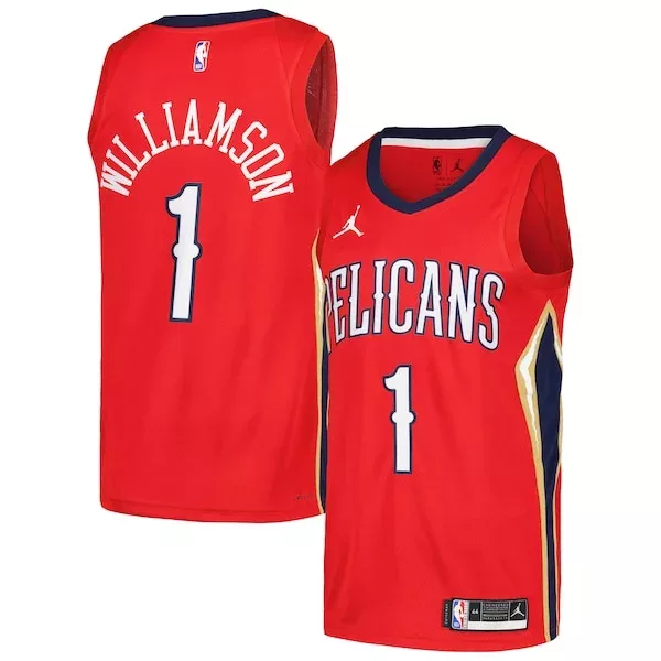 Delizioso Zion Williamson New Orleans Pelicans Jordan Brand Swingman Player Jersey Statement Edition Red per i Fan Veri