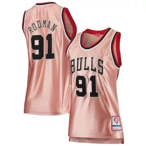 Duraturo Dennis Rodman Chicago Bulls Women's 75th Anniversary Rose Gold 1997 Swingman Jersey Pink per i Fan Veri