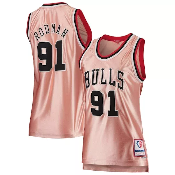 Duraturo Dennis Rodman Chicago Bulls Women's 75th Anniversary Rose Gold 1997 Swingman Jersey Pink per i Fan Veri