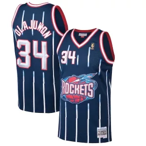 Duraturo Incantevole Hakeem Olajuwon Houston Rockets 1996/97 Hardwood Classics Swingman Jersey Navy per i Fan Veri