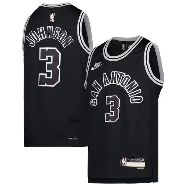 Duraturo Keldon Johnson San Antonio Spurs Nike Youth 2022/23 Swingman Jersey Classic Edition Black per i Fan Veri