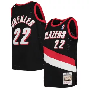 Duraturo Lussuoso Gorgeous Clyde Drexler Portland Trail Blazers Youth 1991/92 Hardwood Classics Swingman Jersey Black per i Fan Veri