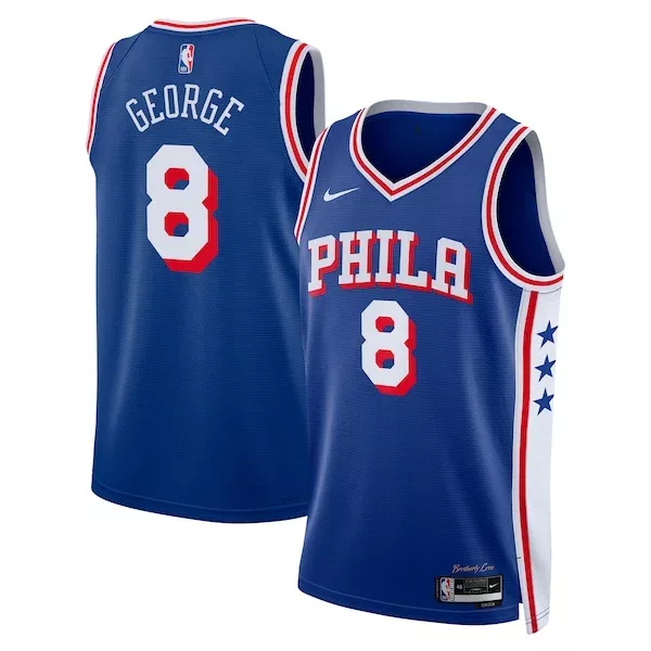Eccezionale Bellissimo Duraturo Paul George Philadelphia 76ers Nike Unisex 2024 Offseason Addition Nike Swingman Jersey Royal per i Fan Veri
