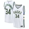 Eccezionale Cool Giannis Antetokounmpo Milwaukee Bucks Fast Break Replica Player Jersey Association Edition White per i Fan Veri