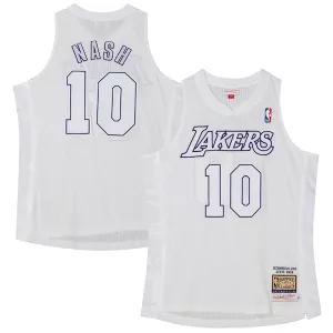 Eccezionale Fantastico Magnifico Steve Nash Los Angeles Lakers 2012 Authentic Player Jersey White per i Fan Veri