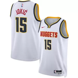 Eccezionale Trendy Nikola Jokic Denver Nuggets Nike Unisex Swingman Jersey Association Edition White/Navy per i Fan Veri