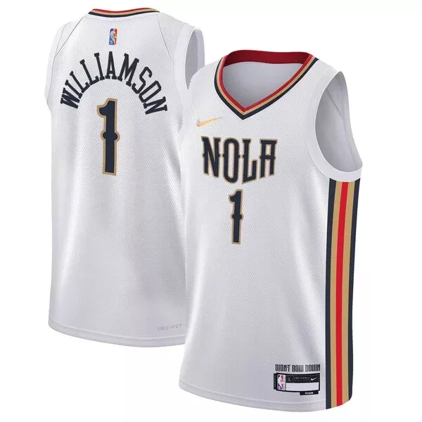Eccezionale Zion Williamson New Orleans Pelicans Nike Youth Swingman Jersey City Edition White per i Fan Veri