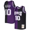 Elegante Eccezionale Trendy Mike Bibby Sacramento Kings Hardwood Classics 2001/02 Split Swingman Jersey Purple/Black per i Fan Veri