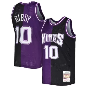 Elegante Eccezionale Trendy Mike Bibby Sacramento Kings Hardwood Classics 2001/02 Split Swingman Jersey Purple/Black per i Fan Veri