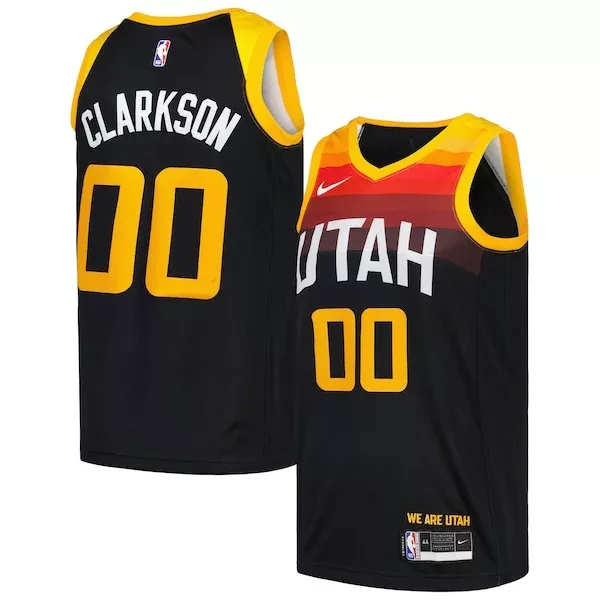 Elegante Gorgeous Jordan Clarkson Utah Jazz Nike Swingman Player Jersey City Edition Black per i Fan Veri