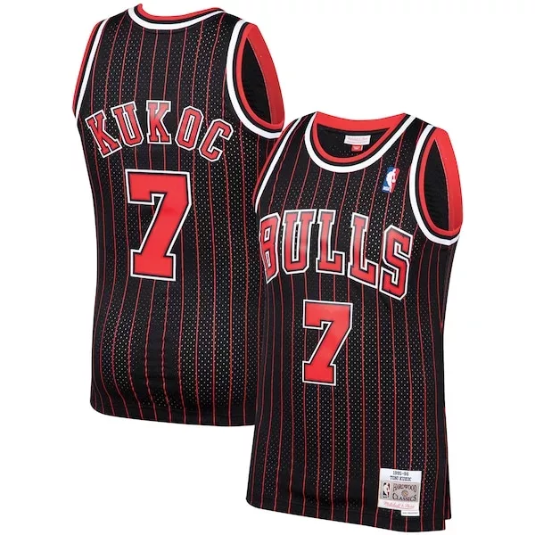 Elegante Meraviglioso Fascinante Toni Kukoc Chicago Bulls 1995/96 Hardwood Classics Swingman Jersey Black per i Fan Veri