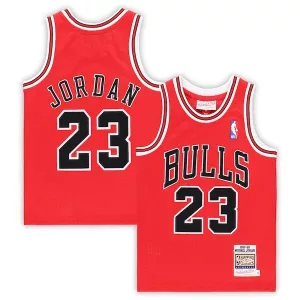 Elegante Michael Jordan Chicago Bulls Preschool 1997/98 Hardwood Classics Authentic Jersey Red/Black/White per i Fan Veri