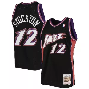 Elegante Ottimo Pratico John Stockton Utah Jazz 1998/99 Hardwood Classics Swingman Jersey Black per i Fan Veri