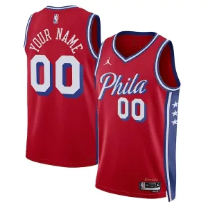 Elegante Philadelphia 76ers Jordan Brand Unisex 2022/23 Swingman Custom Jersey Statement Edition Red per i Fan Veri