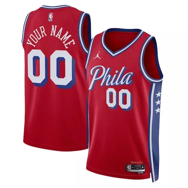 Elegante Philadelphia 76ers Jordan Brand Unisex 2022/23 Swingman Custom Jersey Statement Edition Red per i Fan Veri