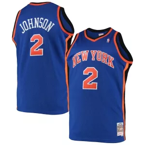 Elegante Prestigioso Lussuoso Larry Johnson New York Knicks 1998/99 Big & Tall Hardwood Classics Swingman Jersey Blue per i Fan Veri